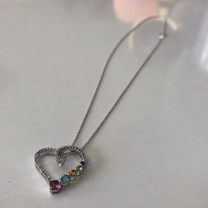 JWBR Jewelry - JWBR Floating Heart Necklace 10K White gold JWBR Jewelry - JWBR Floating Heart Necklace 10K White gold